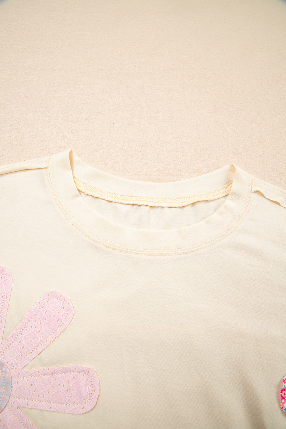 Flower Patchwork Reverse Seam Tee