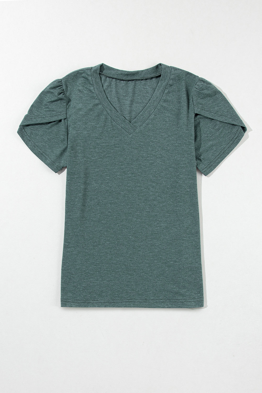 Heathered Petal Sleeve V-Neck T-Shirt