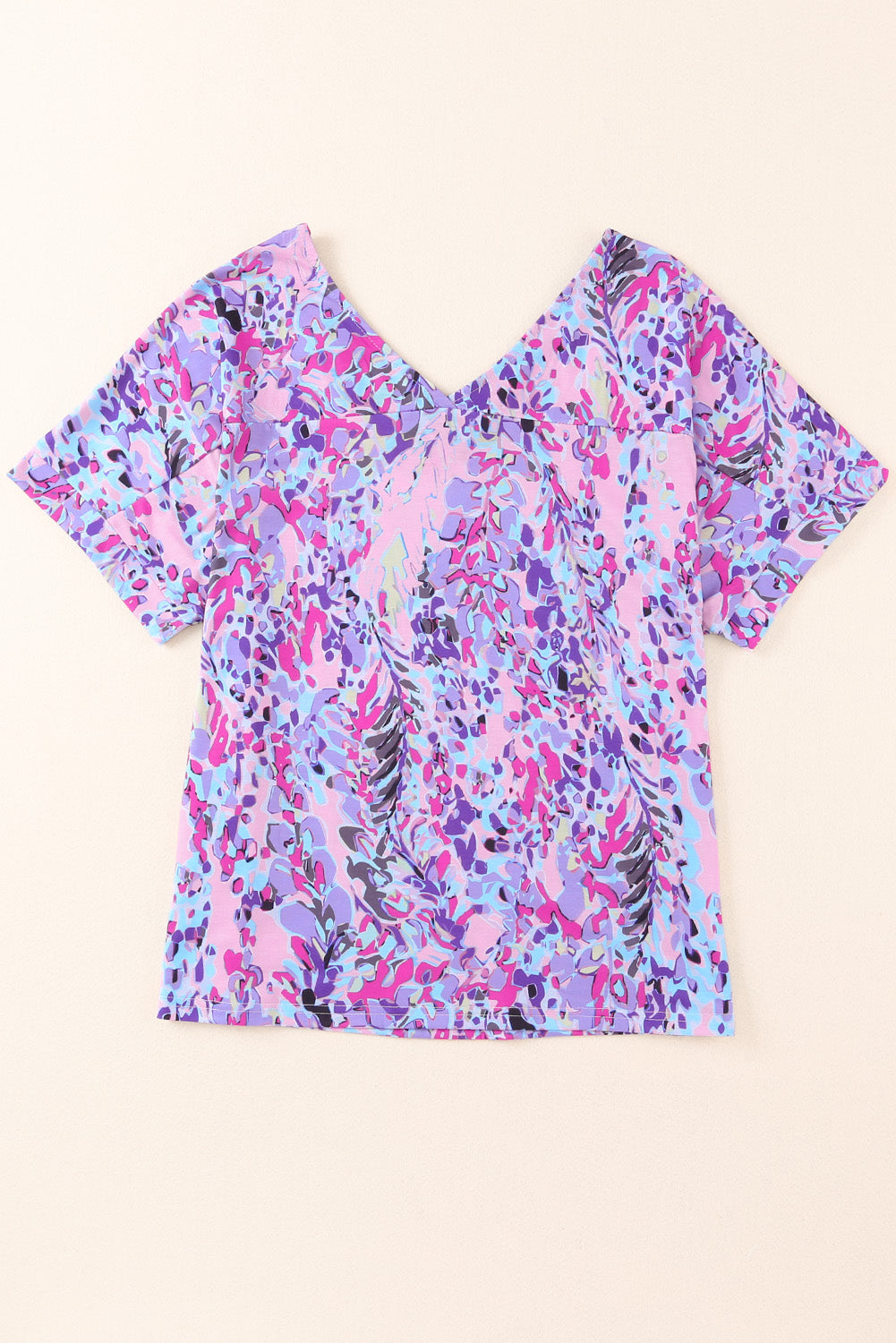 Floral Short Sleeve V-Neck Tee