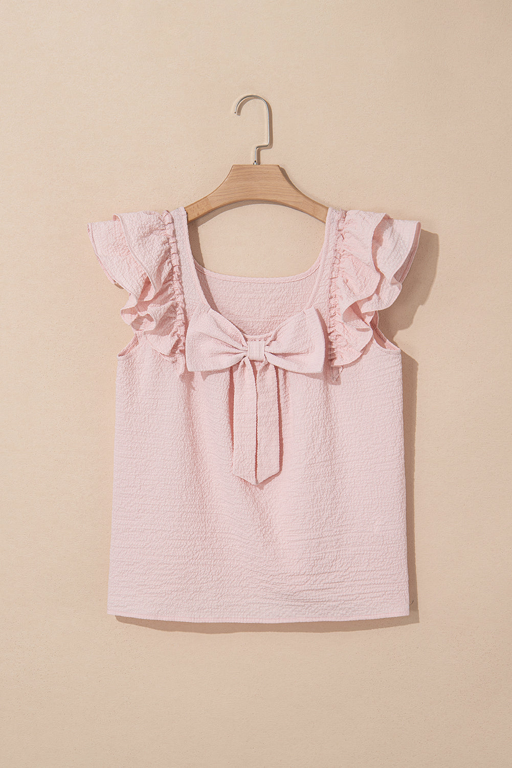 PB Bow Tie Ruffle Sleeve Top