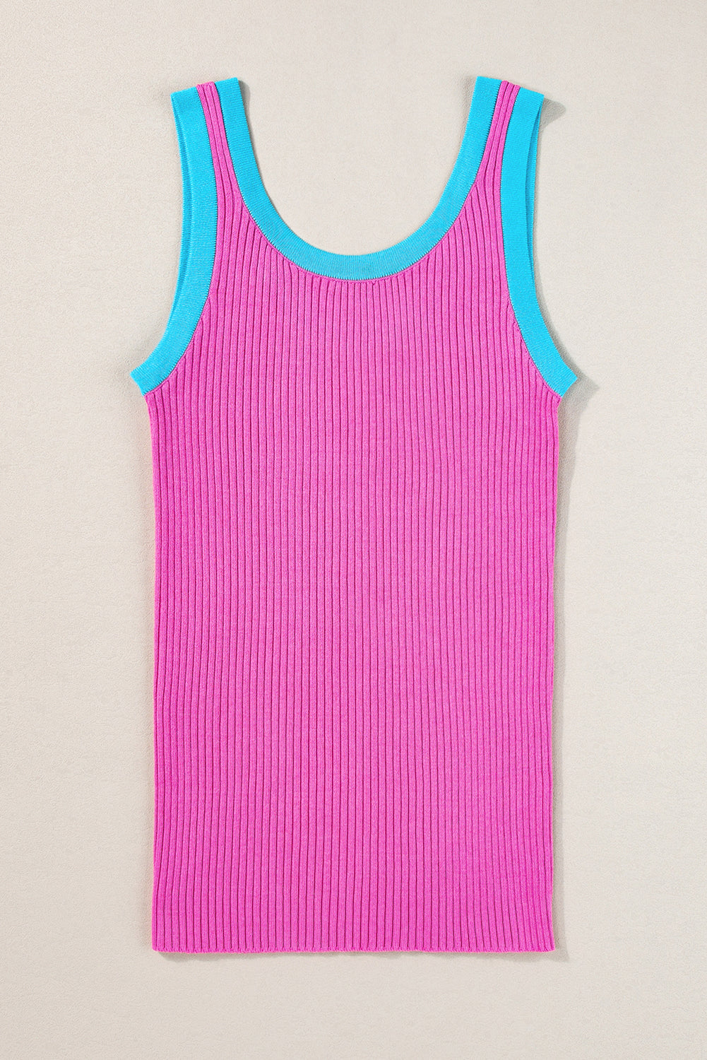 Colorblock Edge Ribbed Tank Top