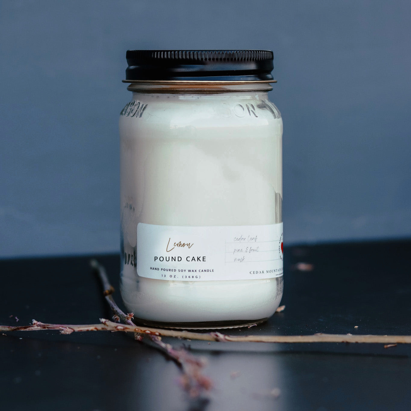 13 oz Mason Jar Soy Candle - Lemon Pound Cake