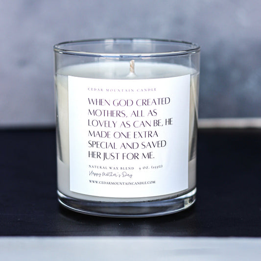 "When God created mothers..." - Mother's Day Whiskey Glass Candle