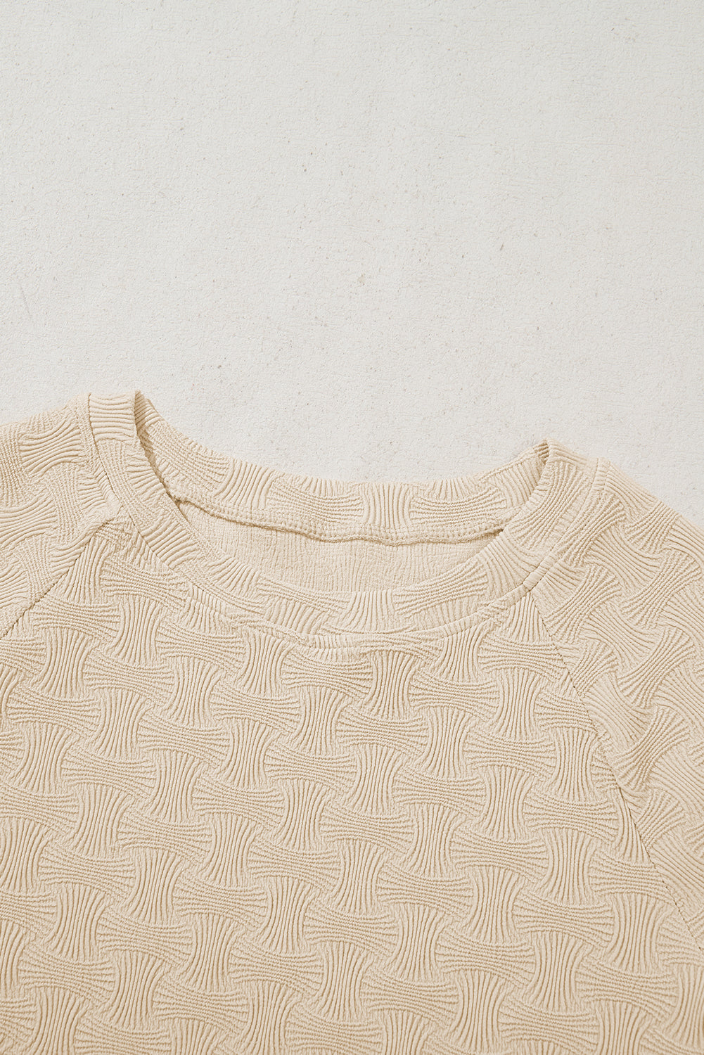 Textured Raglan Cap Sleeve T-Shirt