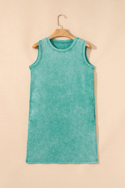 Mineral Wash Sleeveless Mini Dress