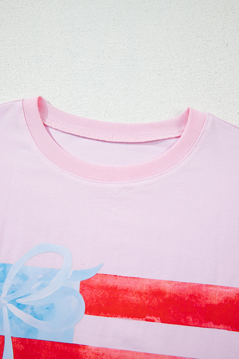 Flag Bow Crewneck Graphic Tee