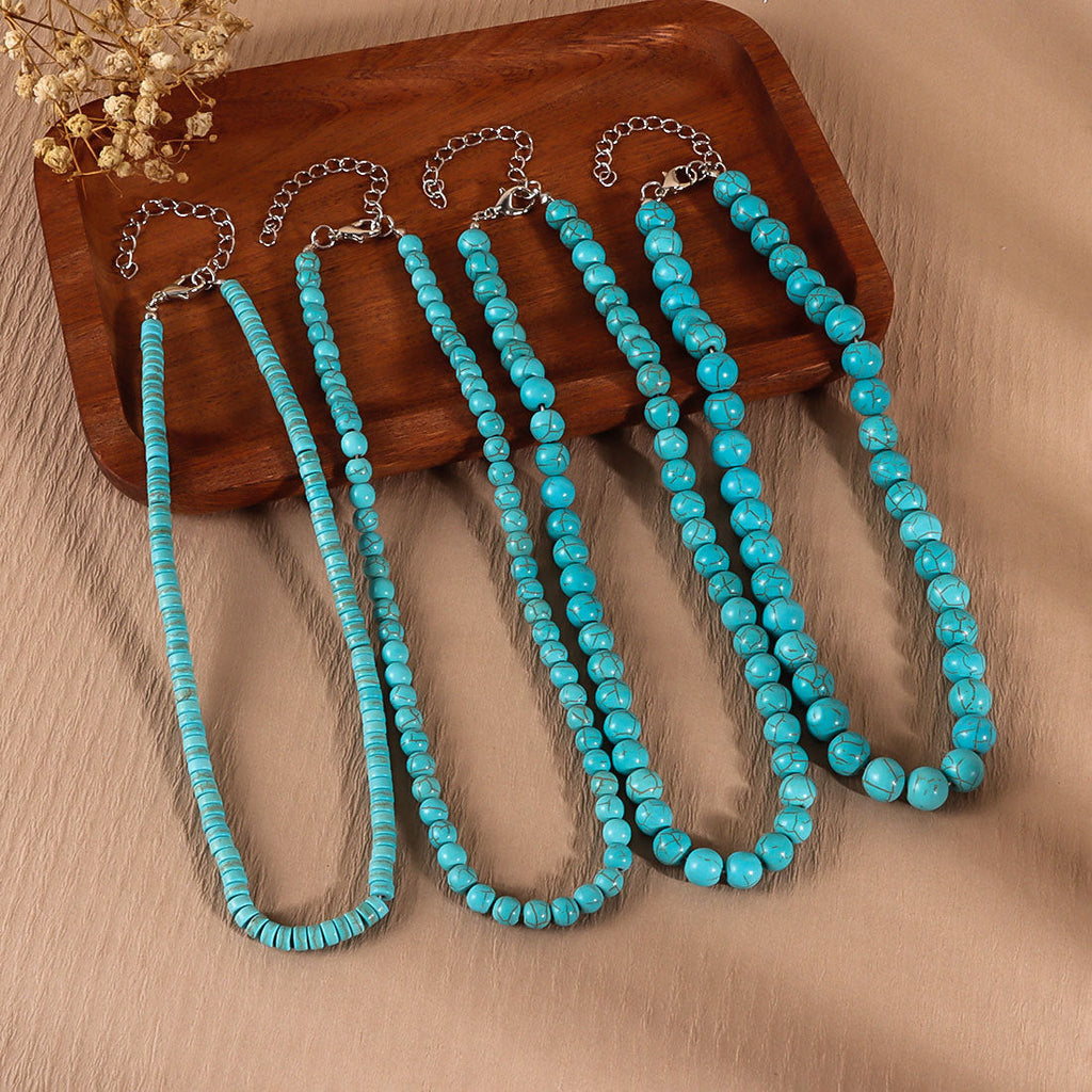Turquoise Beaded Pendant Necklace