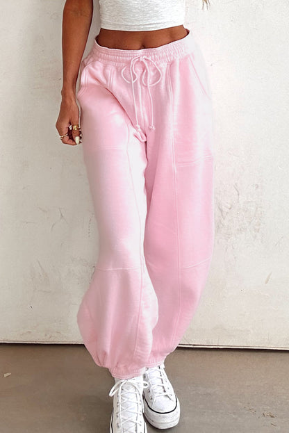 Solid Drawstring Waist Jogger Pants