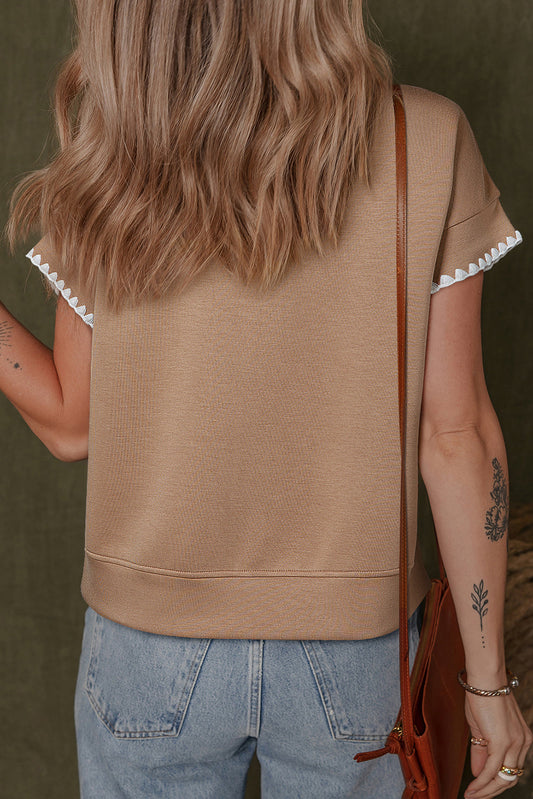 Ric-Rac Contrast Trim T-Shirt