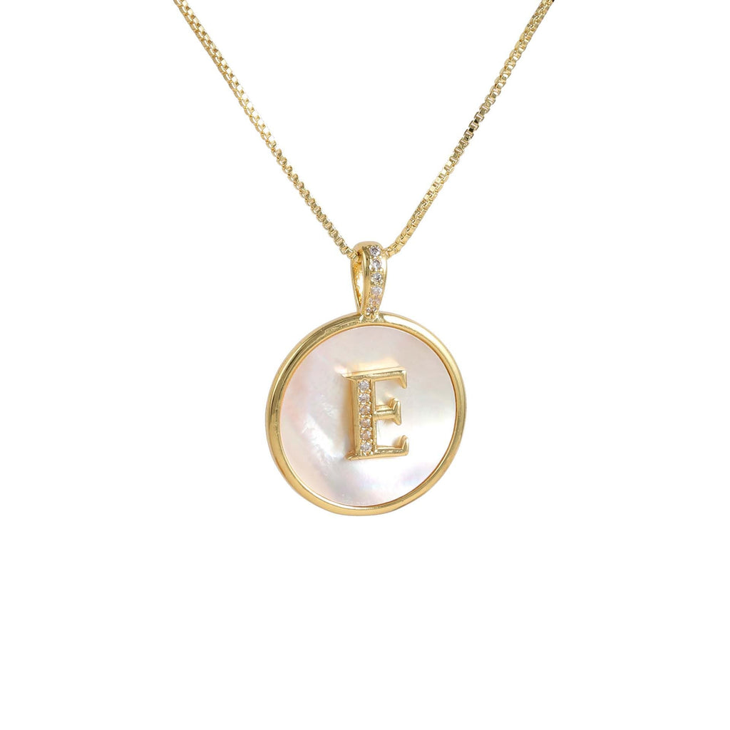 Gold Shell Initial Pendant Necklace