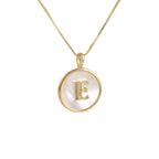 Gold Shell Initial Pendant Necklace