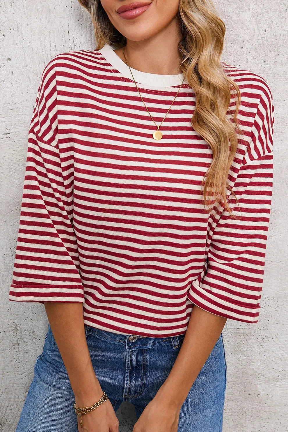 Stripe Bow Back Cutout Tee