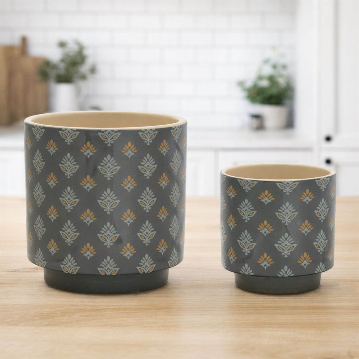 Mini Floral Pattern Planter (Set of 2)