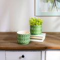 Geometric Patterned Dolomite Planter (Set of 2)