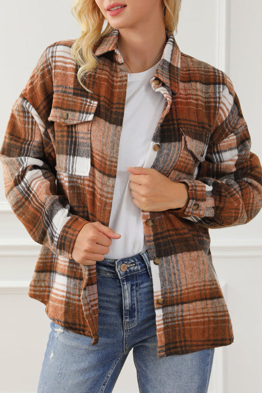 Plaid Flap Pocket Shacket