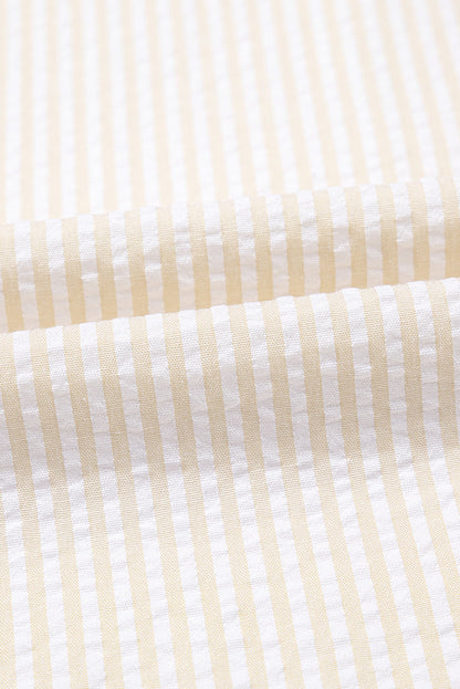Stripe Contrast Seersucker T-Shirt Dress