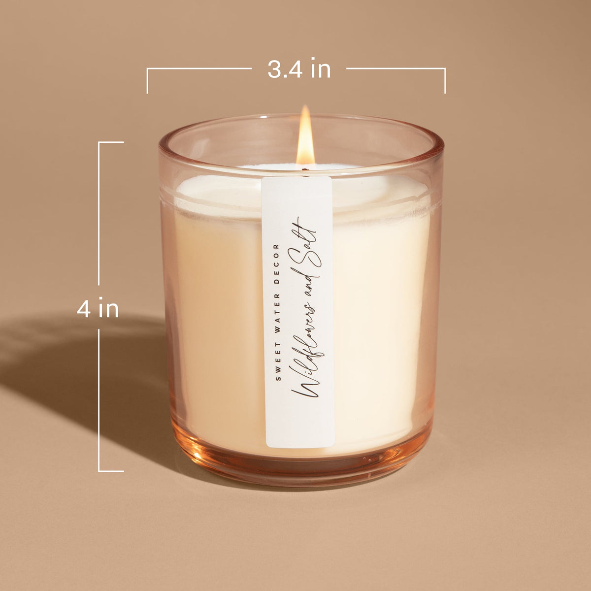 Coastal Lemon Soy Candle - Tinted Glass Jar - 12 oz