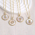 Gold Shell Initial Pendant Necklace