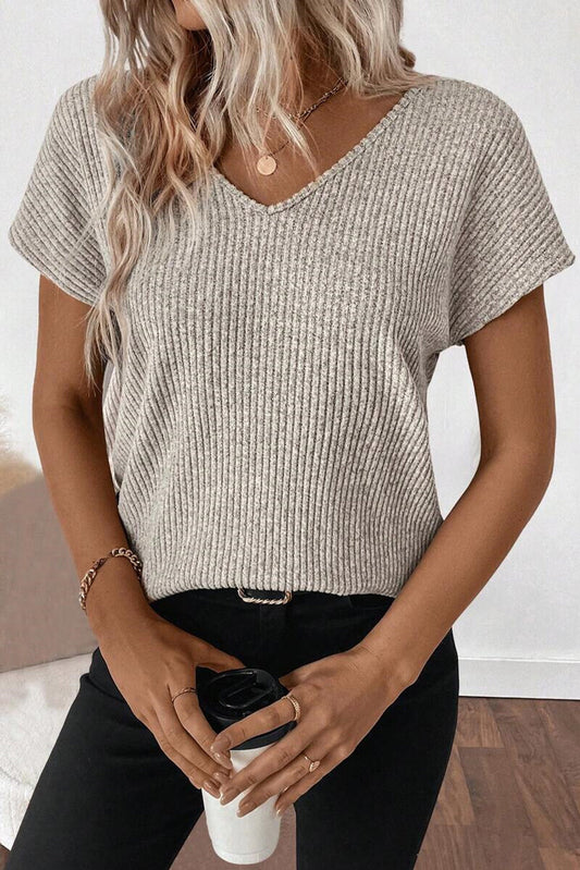 Colorblock Bow Back Ribbed Top