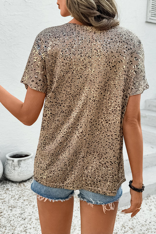 Leopard Shimmer Dolman Sleeve T-Shirt