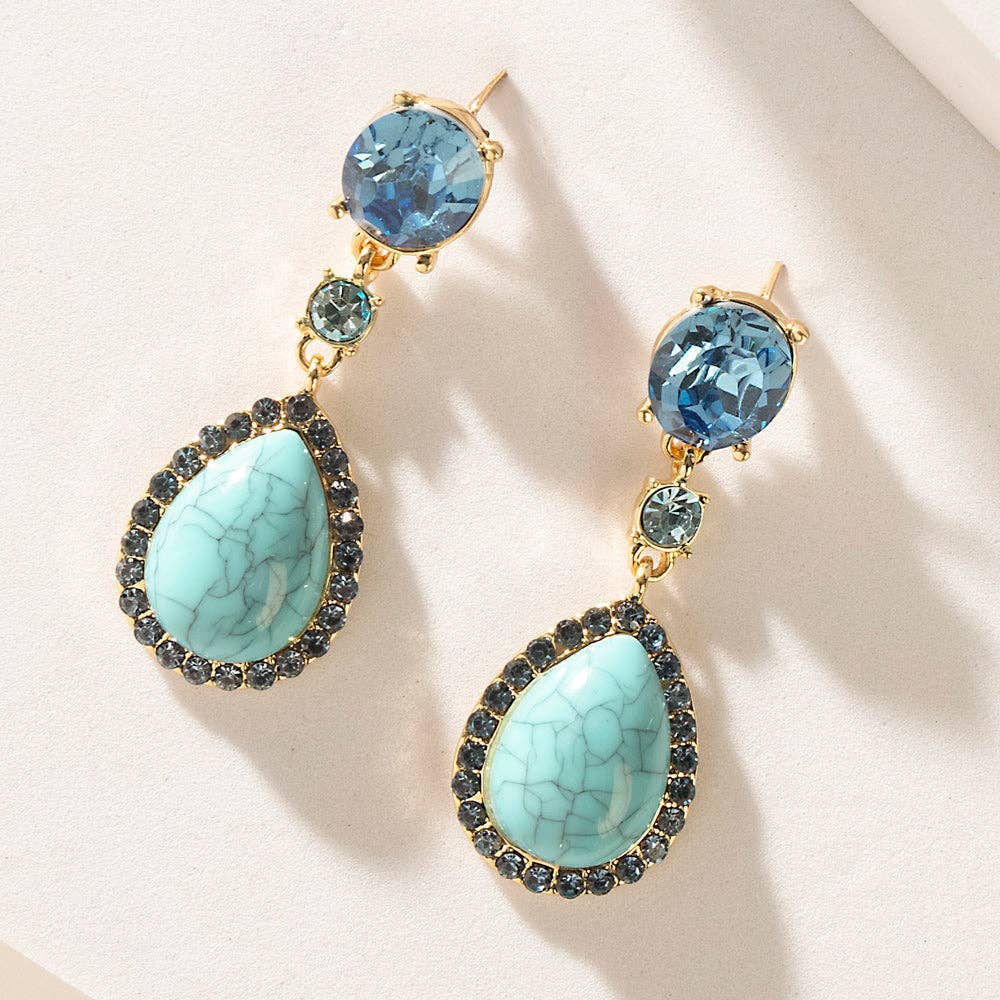 Prairie Sunstar Earrings — Sky Blue