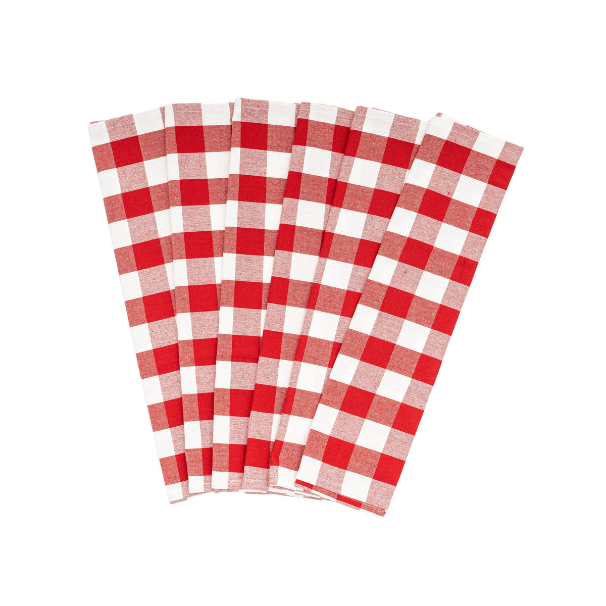 Classic Plaid Kitchen Towels — Set of 6