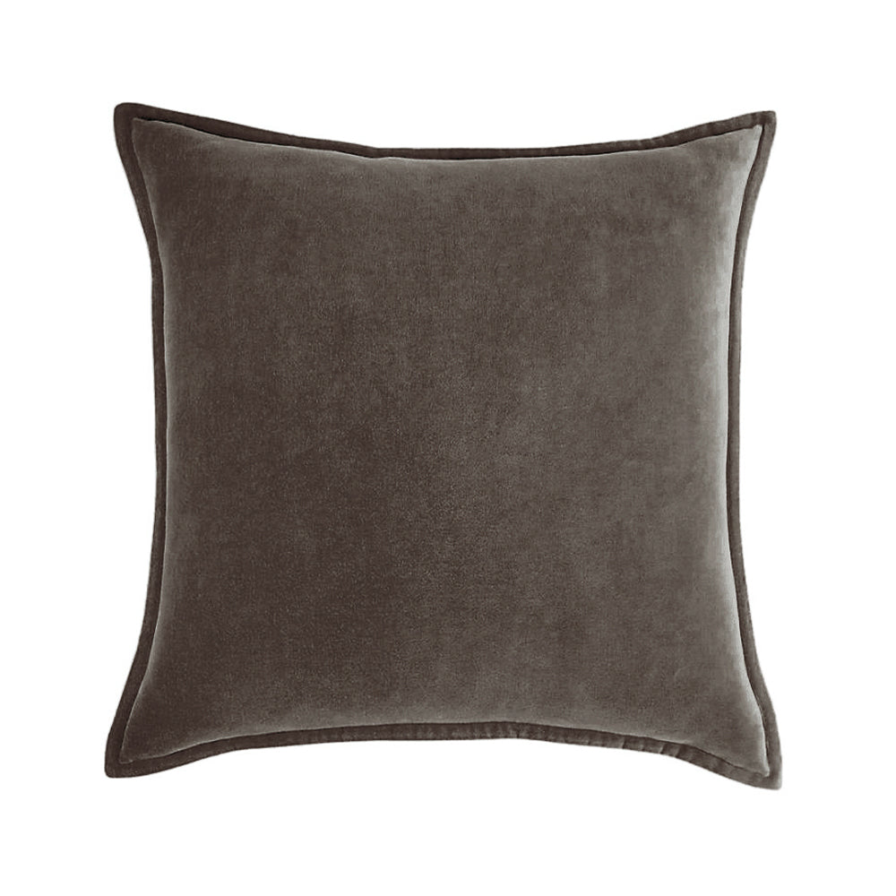 Dark-Grey Velvet Throw Pillow with 450g Insert 20X20 by Fancy & Stacy