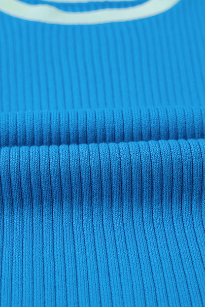 Colorblock Edge Ribbed Tank Top