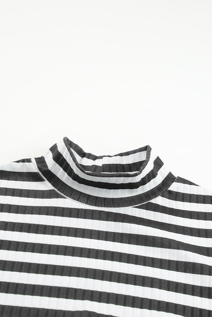 Stripe Ribbed Long Sleeve Tee