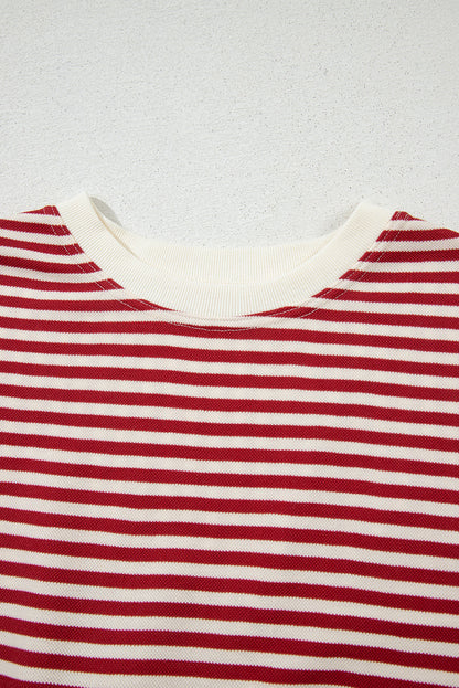 Stripe Bow Back Cutout Tee