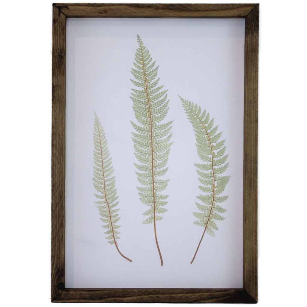 Green Three Leaves Framed Art