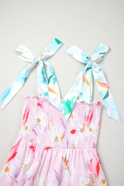 Floral Tied Straps Maxi Dress
