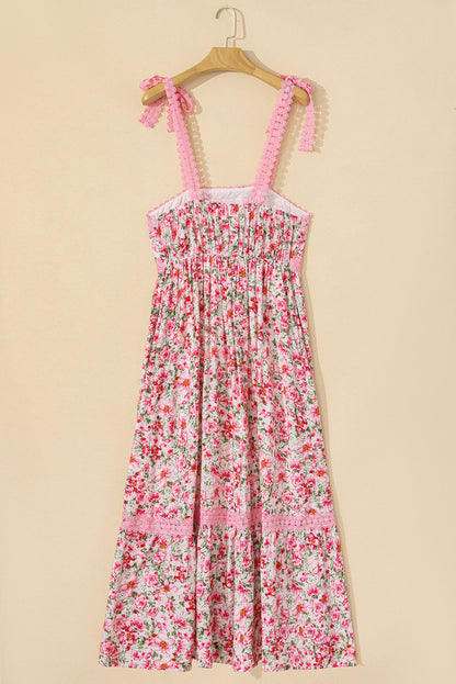 Floral Lace Empire Waist Maxi Dress