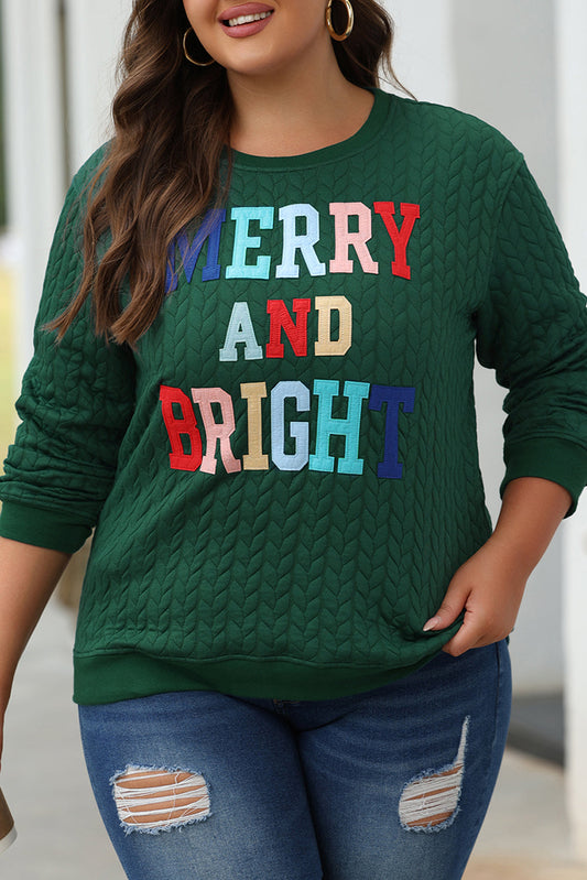 Merry And Bright Cable Knit Sweatshirt