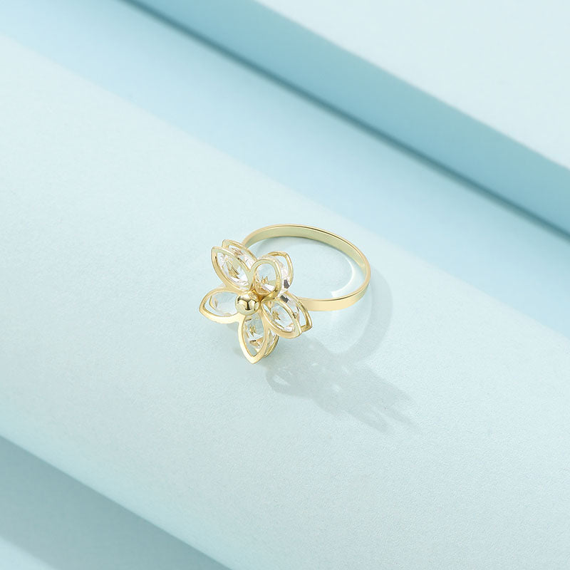 Sculpted Floral Statement Ring