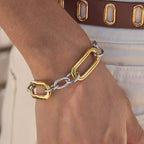 Two Tone Oval Link Bracelet