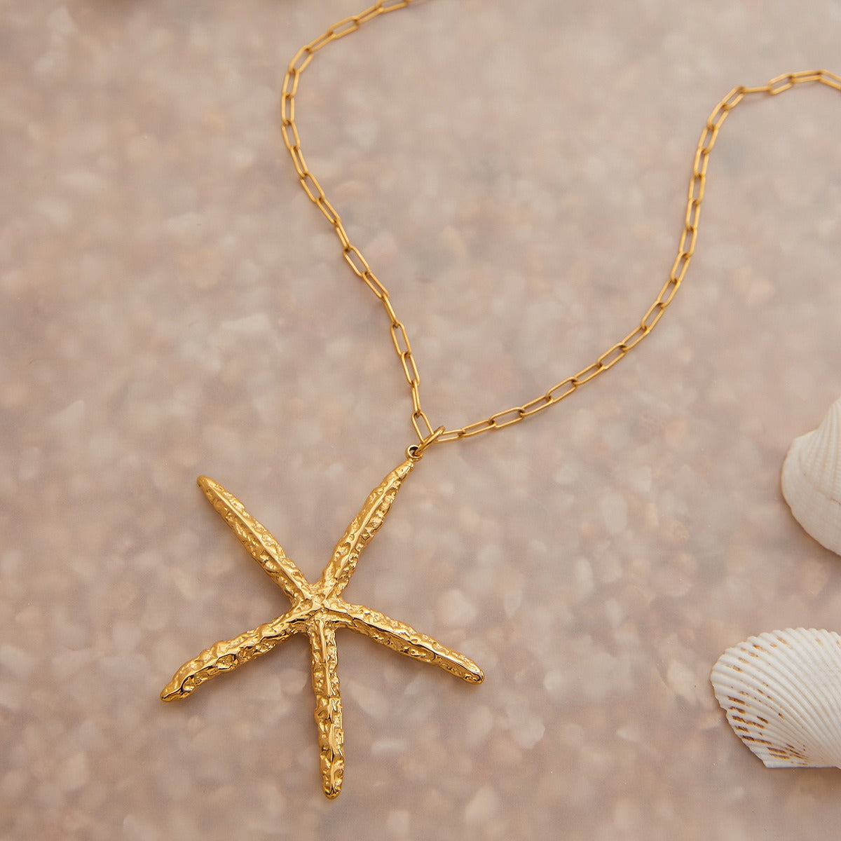 18K Gold-Tone Starfish Necklace