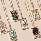 Enamel Tarot Card Pendant Necklace Collection