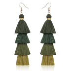 Tiered Tassel Statement Earrings