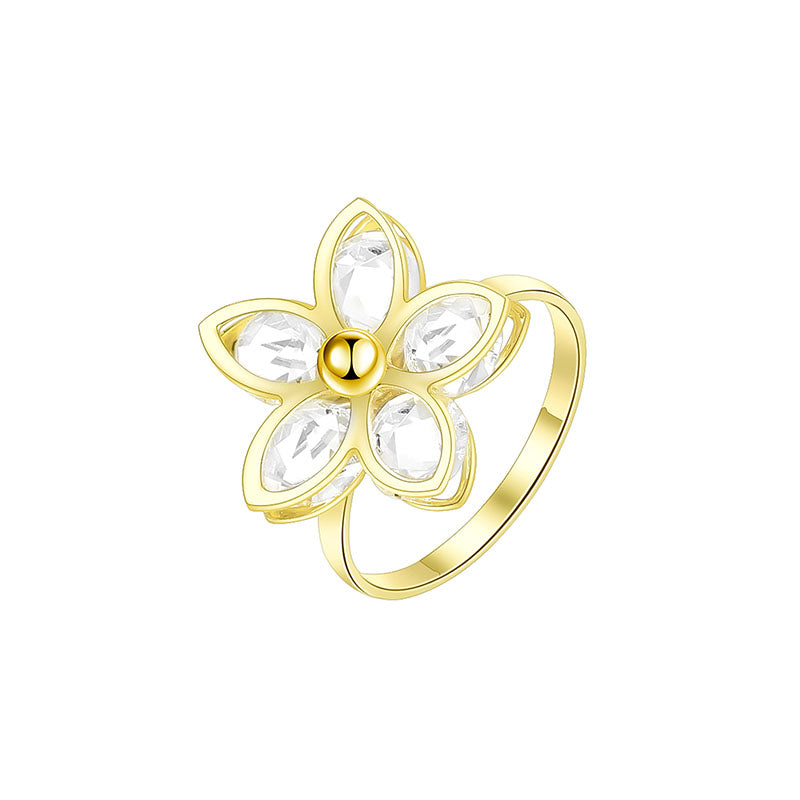 Sculpted Floral Statement Ring