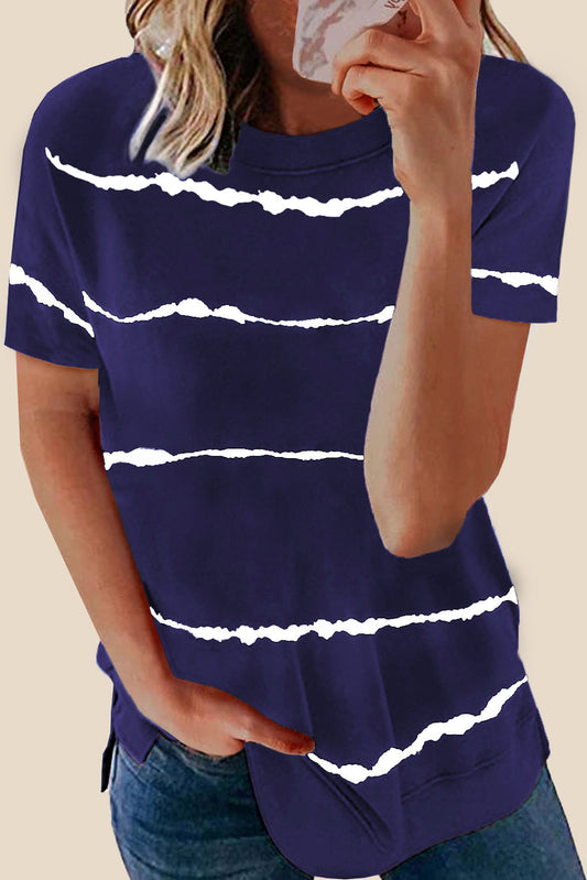 Tie-Dye Stripe Short Sleeve T-Shirt