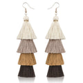 Tiered Tassel Statement Earrings