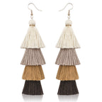 Tiered Tassel Statement Earrings