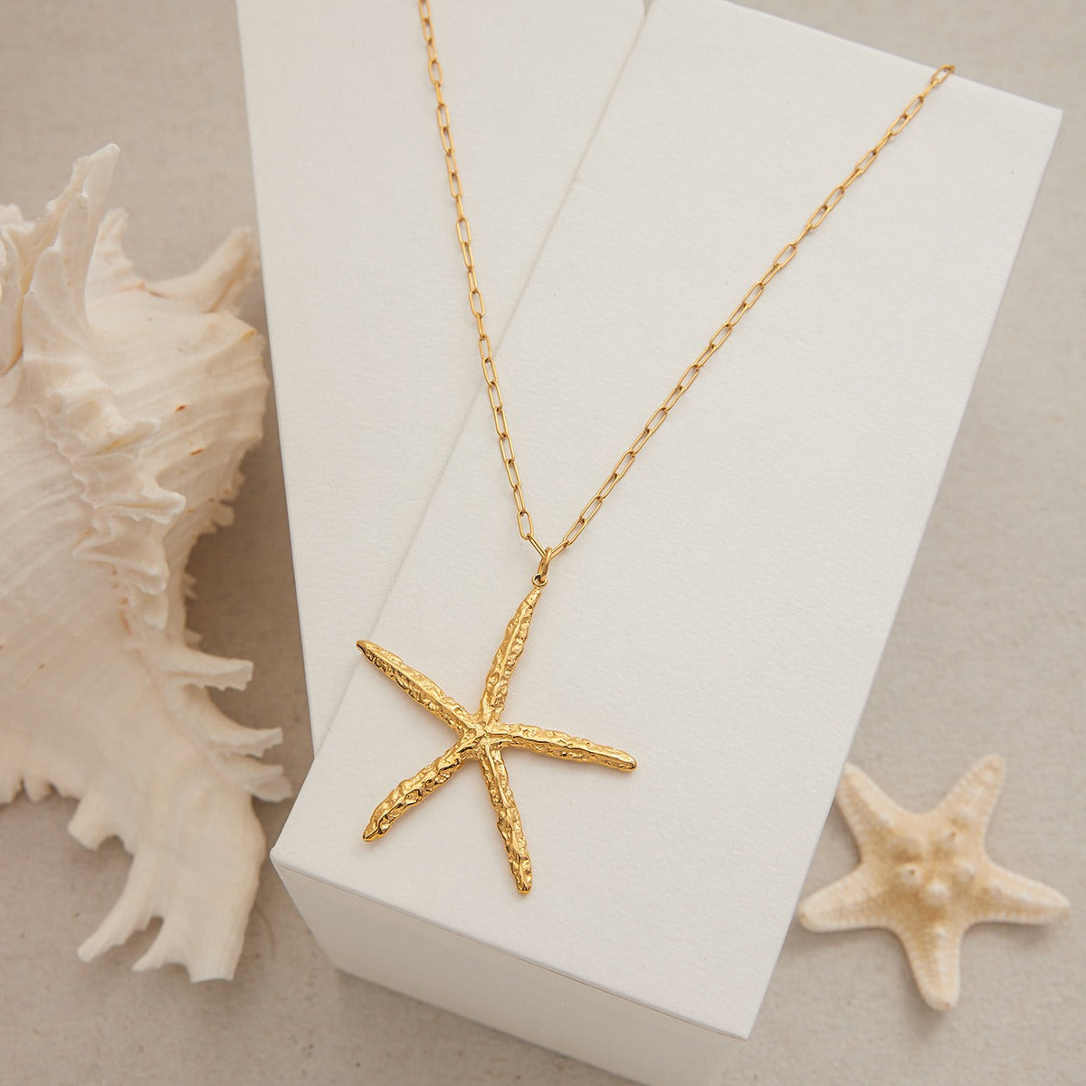 18K Gold-Tone Starfish Necklace