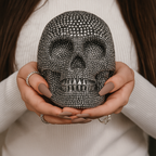 Skull Halloween Figurine in Silver or Gold