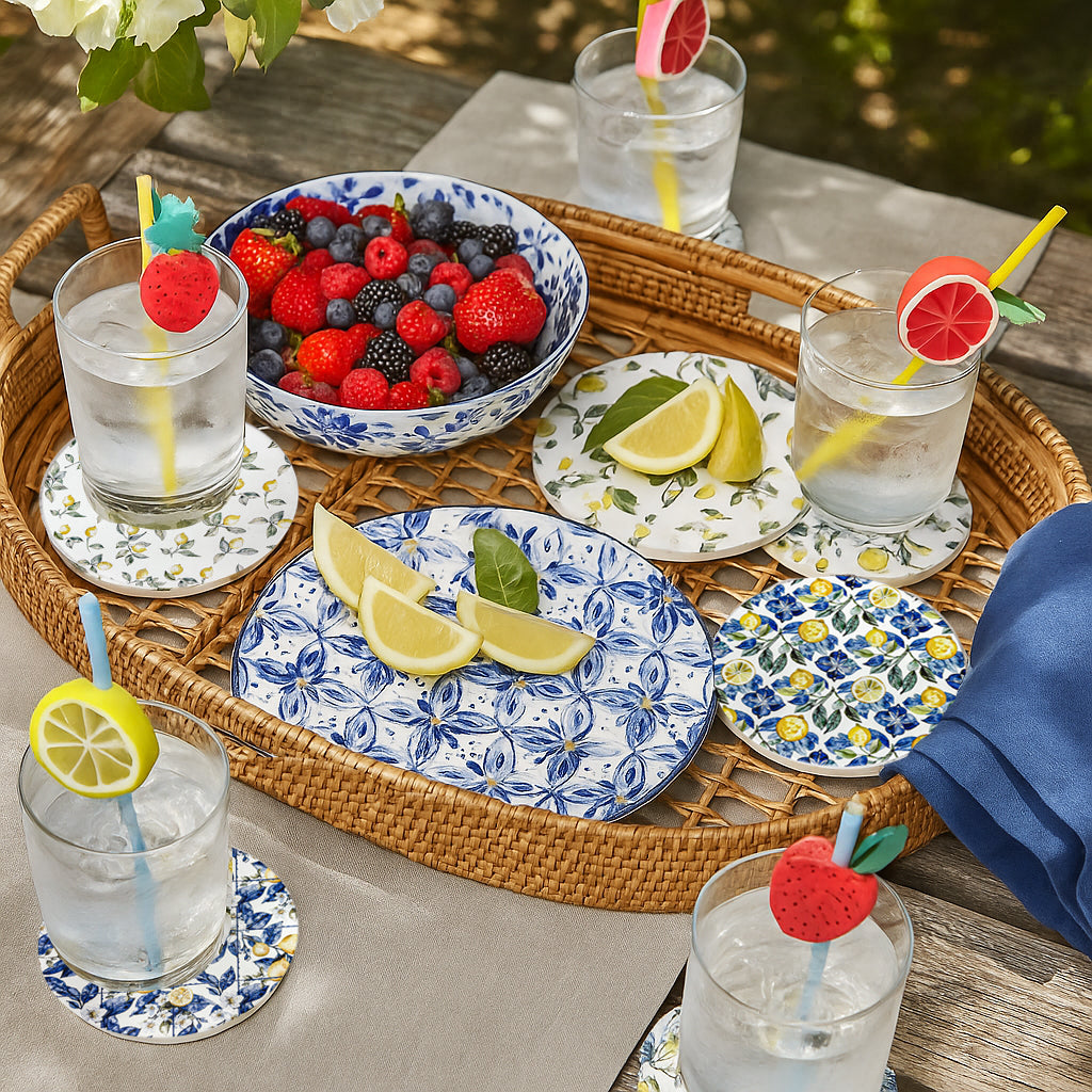 Mediterranean Lemon Coaster Set