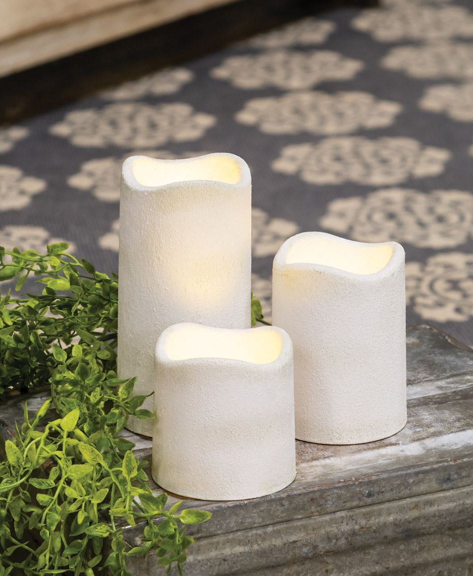 White Textured Timer Pillar – 3"x6"