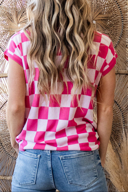 Checker Cap Sleeve Sweater