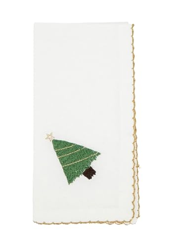 Embroidered Wreath Cloth Napkins — Set of 4