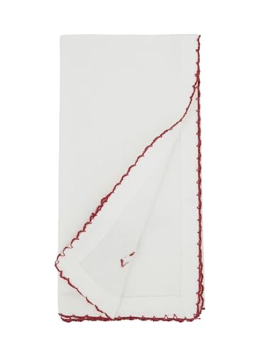Embroidered Wreath Cloth Napkins — Set of 4